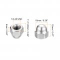 Uxcell 1 4-20 Acorn Cap Nuts 100pcs 304 Stainless Steel Hardware Hex Dome Head For Fasteners Silver