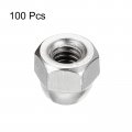 Uxcell 1 4-20 Acorn Cap Nuts 100pcs 304 Stainless Steel Hardware Hex Dome Head For Fasteners Silver