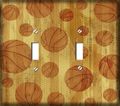 Basketball Gold Double Toggle Decorative Switchplate Cover 
