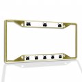 Fastasticdeals Metal Insert License Plate Frame Silly Hamster Weatherproof Car Accessories Gold 4 Holes Solid 