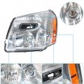 Gm2502254 Chrome Housing Driver Side Halogen Headlight Headlamp Assembly With Amber Corner Replacement For 2005 2006 2007 2008 