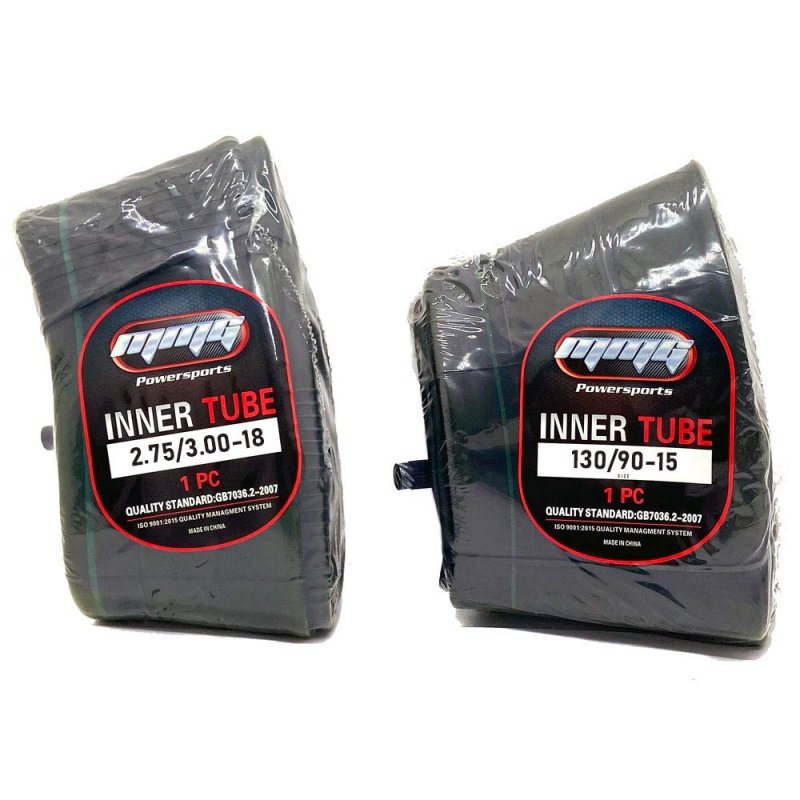 Mmg Inner Tube Set Front 2 75 3 00-18 And Rear 130 90-15 Straight Valve Tr4