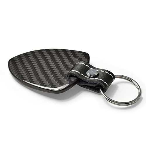 Chrysler 300s Soft Real Leather Shield-style Key Chain Carbon Fiber