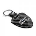Chrysler 300s Soft Real Leather Shield-style Key Chain Carbon Fiber