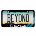 Ipick Image For Honda Cr-z Blue Carbon Fiber Texture Stripe Black Metal License Plate Frame