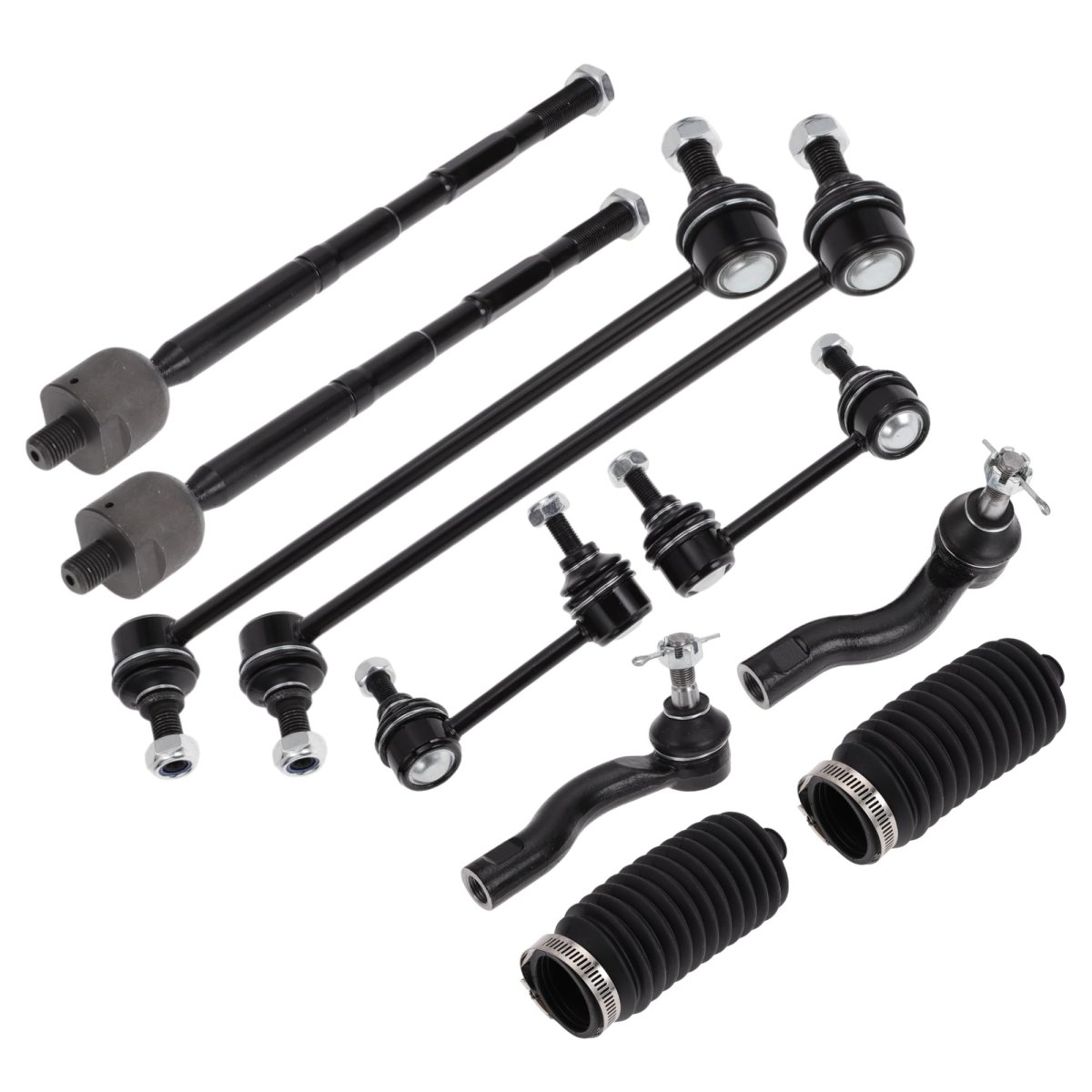 10pcs Front Suspension Kit Inner Outer Tie Rod End Sway Bar Link With Boots For Scion Tc 2005-2010 No K80230 K750009 Es3654