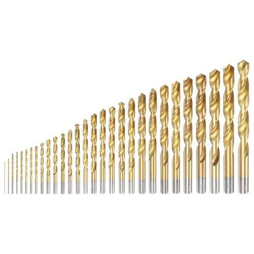 29pcs Titanium Twist Drill Bit Set 29 Sizes 1 16 -1 2 Drilling Dia High Speed Steel Drills For Hardened Metal Stainless Cast