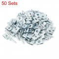 X Autohaux 50 Sets 4 2x16mm U Clip Screw Assortment Car Clips Fasteners With Screws For Bumper Dash Door Panel Interior Silver