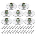 8pcs M10 Brad Hole T Nut 50mm 2inch Round Base Weld Nuts Flange Insert Female Thread With Mounting Screws For Wood Furniture 