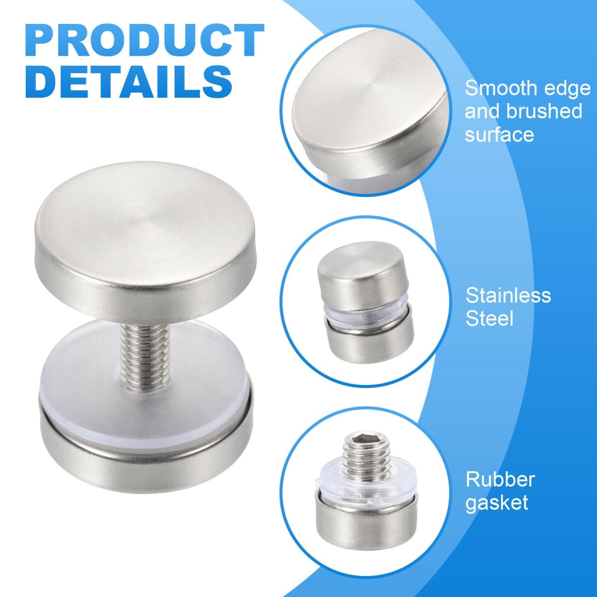 4 Pcs Sign Standoff Screws 0 8x0 7 In Stainless Steel Nail Advertising Glass For Acrylic Frame Board Connect And Fix Brushed
