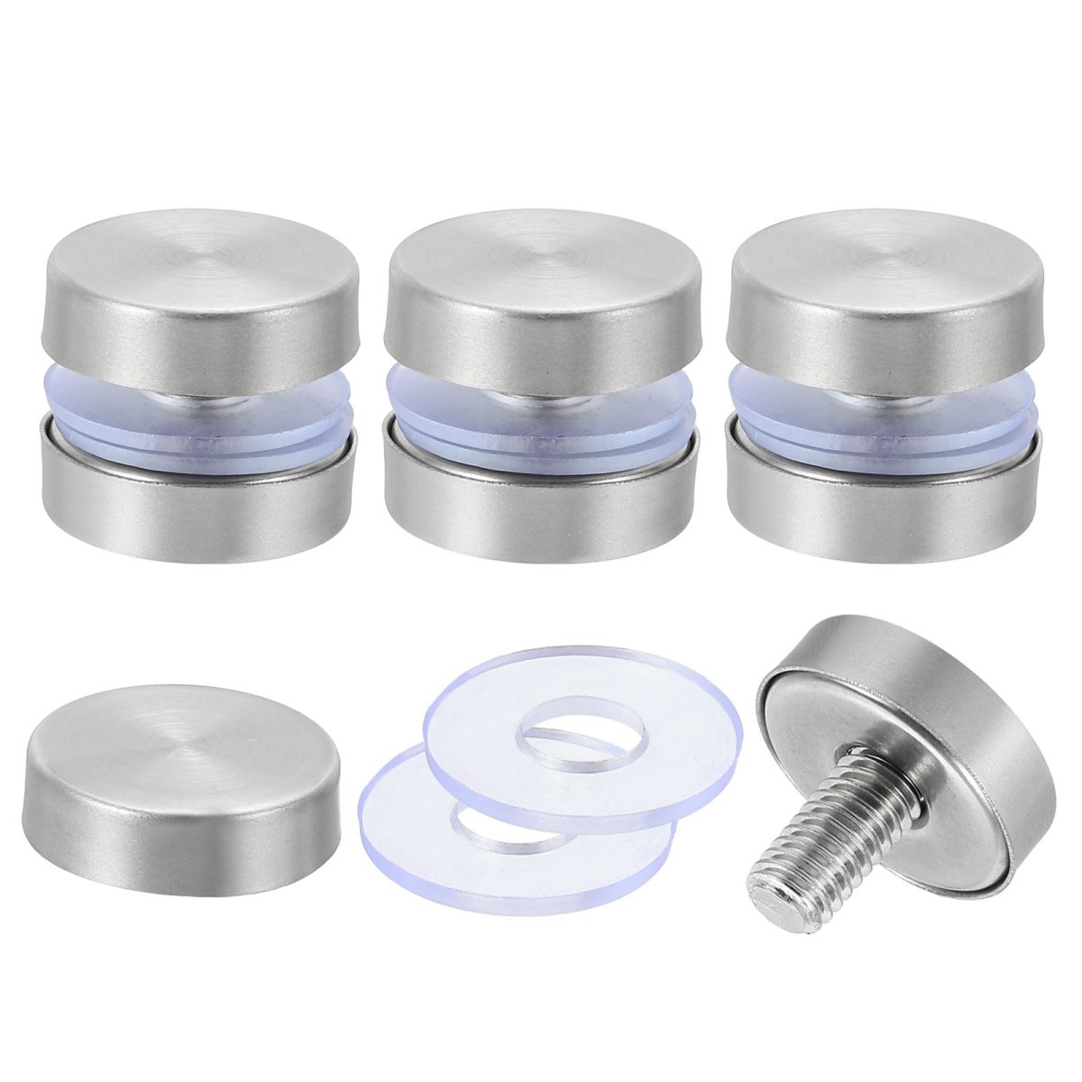4 Pcs Sign Standoff Screws 0 8x0 7 In Stainless Steel Nail Advertising Glass For Acrylic Frame Board Connect And Fix Brushed