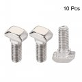 Uxcell M5x12mm T-slot Drop-in Stud Sliding Bolt Screw Carbon Steel For 20 Series Aluminum Profile 10pcs
