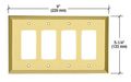C R Laurence Mmp17br Crl Brass Quad Decora Metal Mirror Plate 