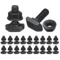 20pcs M6x16mm T Slot Drop-in Bolt Carbon Steel Hammer Head Bolts Shape Stud Sliding Screw With M6 Hexagon Flange Nuts For 