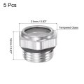 Uxcell Air Compressor Oil Level Gauge Sight Glass M18x1 5mm Male Threaded Aluminum Liquid Indicator Window 5pcs