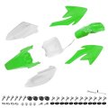 Pro Bat 7 Pcs Plastic Fender Kit Crf 70 Crf70 Pit Bike Fairings Body Set White Green