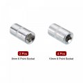 Uxcell 1 4-inch Drive By 8mm And 10mm Shallow Socket Set Of 6 Pcs Metric 6-point Cr-v Steel