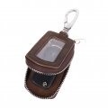 Universal Premium Car Key Fob Case Leather Cover Protector Holder For Remote Crazy Horse Dark Brown 