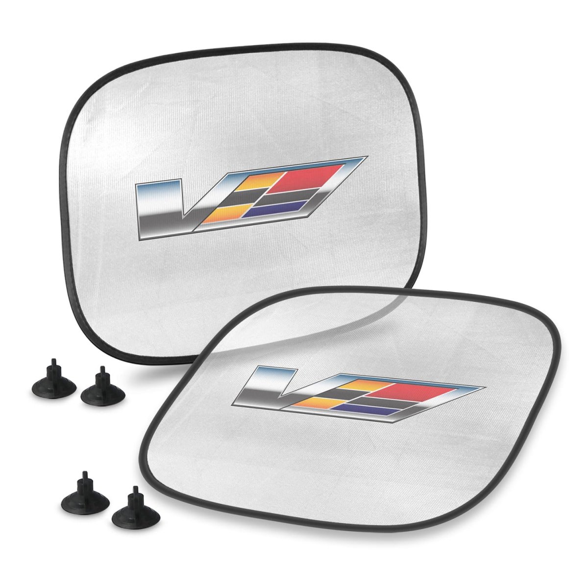 Cadillac V Logo Car Side Window Mesh Sun Shades For Uv Protection 2 Pack Official Licensed
