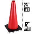 24 High Hat Cones In Fluorescent Orange With Black Base For Indoor Outdoor Traffic Work Area Safety Marker Agility Sport
