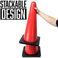 24 High Hat Cones In Fluorescent Orange With Black Base For Indoor Outdoor Traffic Work Area Safety Marker Agility Sport