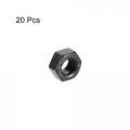 Uxcell Hex Nuts M8x1 25mm Metric Coarse Thread Hexagon Nut Carbon Steel Pack Of 20 Black