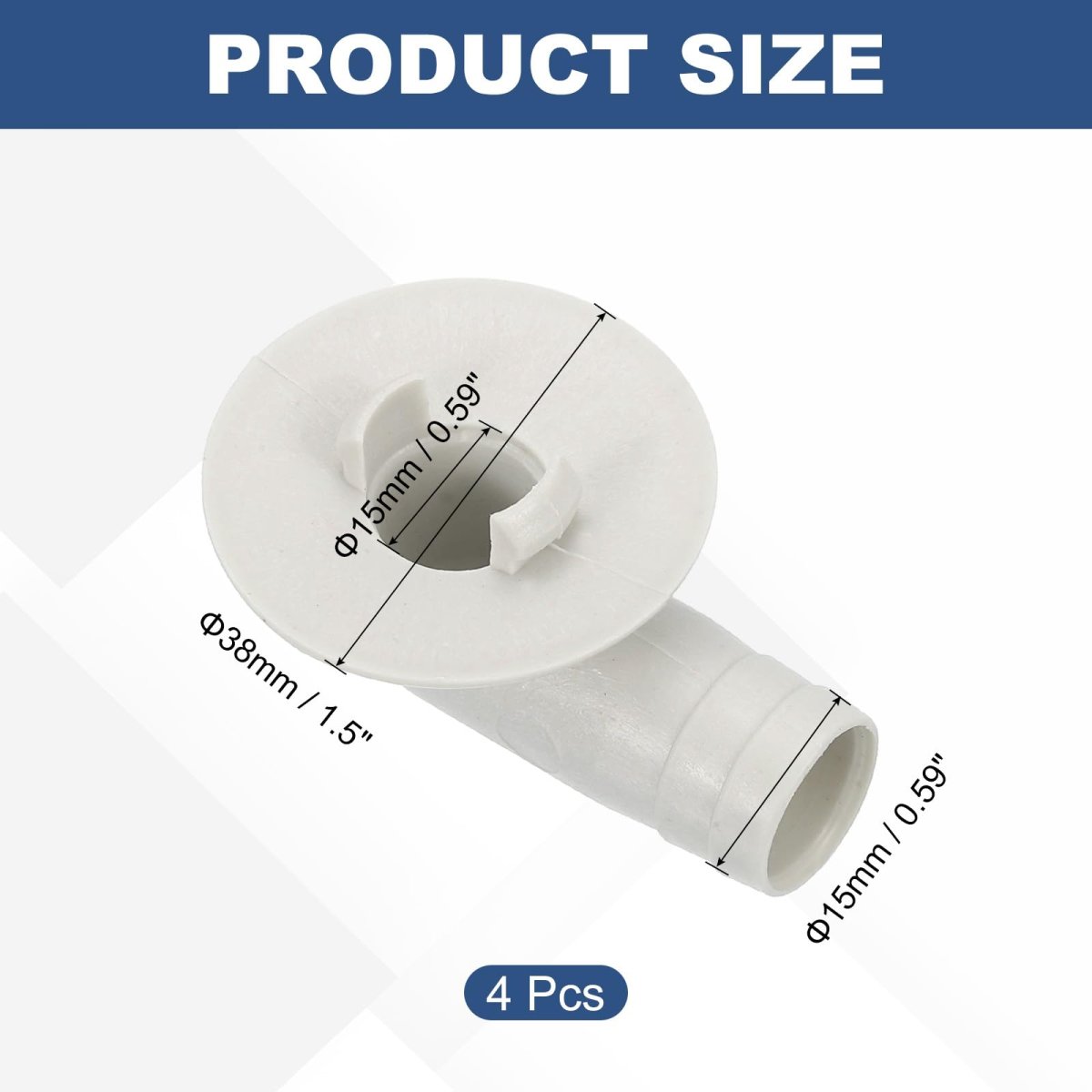 4pcs Air Conditioner Drain Hose Connector Elbow Fitting With Rubber Ring For Mini-split Units And Window Ac Unit 15mm White