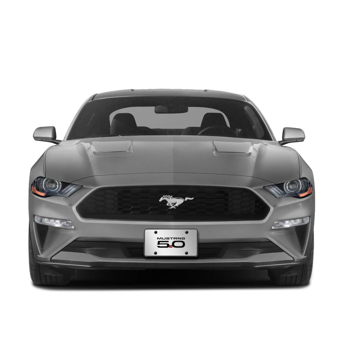 Ford Mustang 5 0 3d Logo Mirror Chrome Stainless Steel License Plate Official Licensed