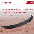 Hecasa Front Bumper Lip Splitter Compatible With 2011-2016 Bmw F10 528i 535i 550i M Sport Spoiler Glossy Black