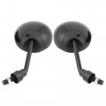 Uxcell Pair Black Adjustable 10mm Thread Diameter Motorcycle Rear View Mirror Round