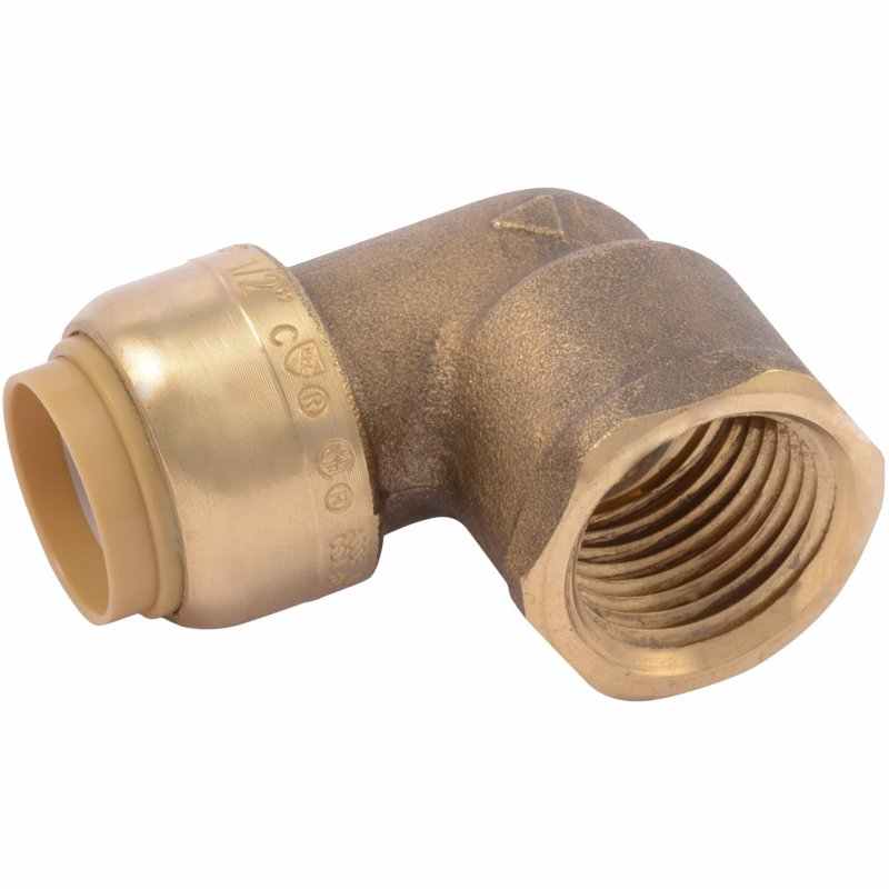 Sharkbite 1 2 Inch X 90 Degree Female Adapter Elbow Push To Connect Brass Plumbing Fitting Pex Pipe Copper Cpvc Pe-rt Hdpe