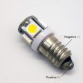 Ruiandsion E10 Dc 12v 4300k Warm White 5050 5smd 1w Led Bulb For Torchlight Flashlight Torch Headlight Negative Earth Pack Of