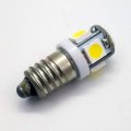 Ruiandsion E10 Dc 12v 4300k Warm White 5050 5smd 1w Led Bulb For Torchlight Flashlight Torch Headlight Negative Earth Pack Of