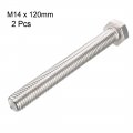 Uxcell M14x120mm Hex Bolts 304 Stainless Steel Hexagon Screw Bolt 2pcs