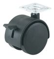 Steelex D2634 2-inch Black Nylon Furniture Swivel Plate Caster With Brake 65-pound Capacity 