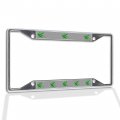 Fastasticdeals Metal Insert License Plate Frame Grasshopper B Weatherproof Car Accessories Chrome 4 Holes Solid 