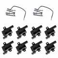 Ena Set Of 8 Round Ignition Coil And Connector For Buick Rainier 5 3l V8 Replacement Uf262 