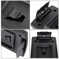 Wflnhb Black Center Console Armrest Cover Lid Latch Hinge Leather Replacement For 2013-2017 Flex Fa8z-7406024-ab