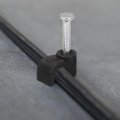 100 Pcs 0 38 Inch Cable Clips Flat Ethernet Clamps With Steel Nails Wire Cord Holder For Wires Management Black 