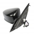 Ocpty Black Passenger Side View Mirror Smooth With Power Adjustment Manual Folding Convex W Cover Compatible For 2013-2017