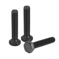 3pcs M6-1 X 30mm Left Hand Hex Head Bolt Black Oxide Carbon Steel Reverse Fully Threaded Fastener Screws Bolts For Machinery 