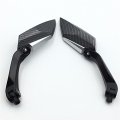 Xkh- Motorcycle Carbon Fiber Diamond Blade Style Rearview Mirrors 8mm 10mm Compatible With Standard Metric Screws 7 8 Handlebar