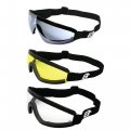Birdz 3 Skydiving Parachute Goggles Clear Blue Yellow 