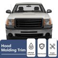 Hood Molding Trim For Gmc Sierra 1500 2007 2013 2500 Hd 3500 2010 Black Panel Replaces 10385157 And Gm1235110