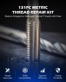 Metric Thread Repair Kit 172pc Set M5 M6 M8 M10 M12 Titanium Coated High Speed Steel Stripped Restorer For Aluminum Iron And