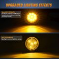 Nilight 2inch Round Marker Light 2pcs Amber 9led Led Clearance Flush Mount With Plug Grommet Pigtail Hardwired For 12v Truck