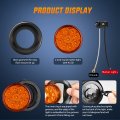Nilight 2inch Round Marker Light 2pcs Amber 9led Led Clearance Flush Mount With Plug Grommet Pigtail Hardwired For 12v Truck