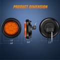 Nilight 2inch Round Marker Light 2pcs Amber 9led Led Clearance Flush Mount With Plug Grommet Pigtail Hardwired For 12v Truck