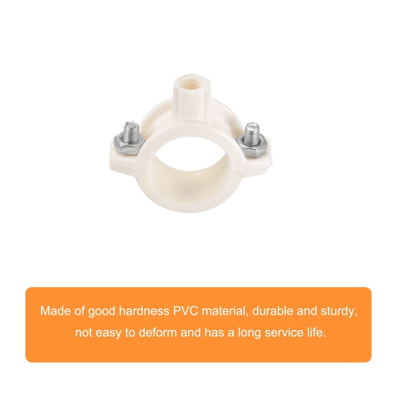 20mm Dia Pipe Hose Clips Pvc Bracket Clamps Split Ring Hangers Support With Nail For Water 4pcs