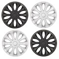 15 In Silver Hubcaps Wheel Covers Universal Set For Most Cars And Trucks Durable Abs Plastic Snap On Full Lug Skin Accessories